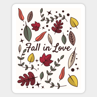 Autumn leaves pattern - Fall in Love Sticker